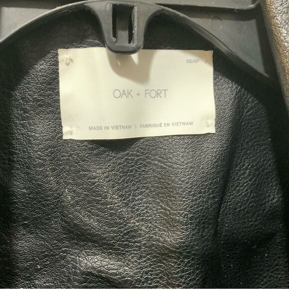 Oak + Fort vegan Leather Biker Jacket Women’s XS - Picture 4 of 9